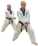 Justin and Andy practicing Poomsae